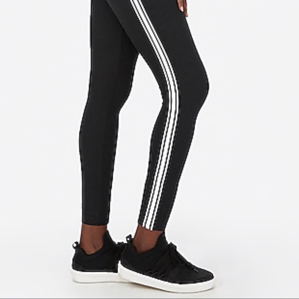 Striped ribbed leggings